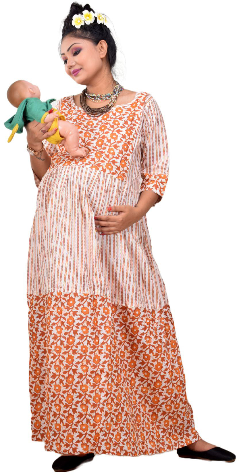 Summer Maternity Long Dresses Baby Shower Cotton Stretchy Pregnancy Dress  Gifts | eBay